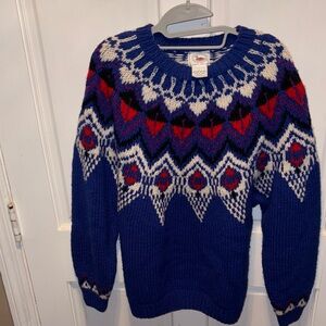 Lower price!!Men’s Marsh Landing Blue and Red Geometric Crewneck Sweater. Size L
